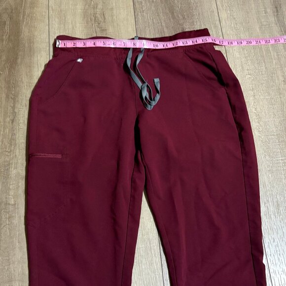 FIGS Zamora Scrub Pants Joggers Size Medium Burgundy Maroon - Picture 6 of 10